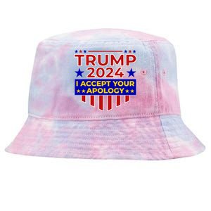 Trump 2024 I Accept Your Apology Tie-Dyed Bucket Hat