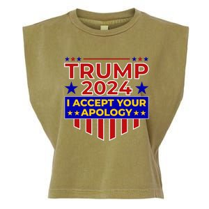 Trump 2024 I Accept Your Apology Garment-Dyed Women's Muscle Tee