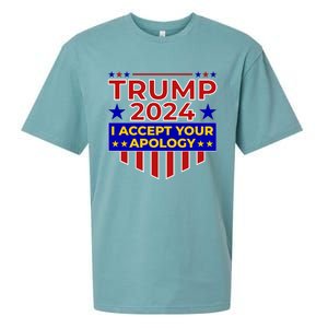 Trump 2024 I Accept Your Apology Sueded Cloud Jersey T-Shirt