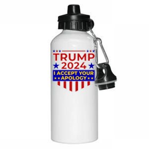 Trump 2024 I Accept Your Apology Aluminum Water Bottle 