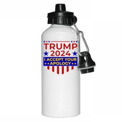 Trump 2024 I Accept Your Apology Aluminum Water Bottle 