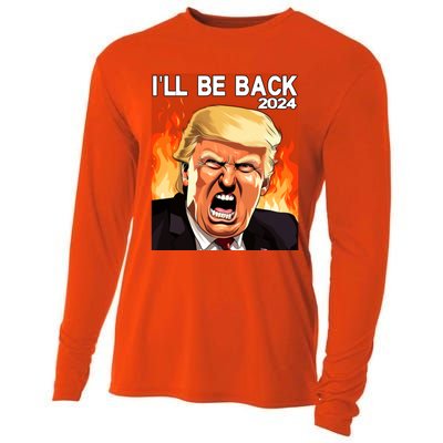 Trump 2024 ILl Be Back Elect Donald Trump 2024 Election Meaningful Gift Cooling Performance Long Sleeve Crew