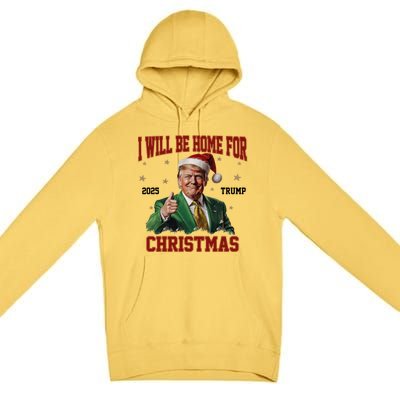 Trump 2024 I Will Be Home For Christmas Funny Santa Trump Cute Gift Premium Pullover Hoodie