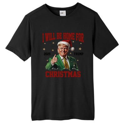 Trump 2024 I Will Be Home For Christmas Funny Santa Trump Cute Gift Tall Fusion ChromaSoft Performance T-Shirt