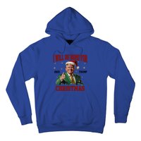 Trump 2024 I Will Be Home For Christmas Funny Santa Trump Cute Gift Hoodie