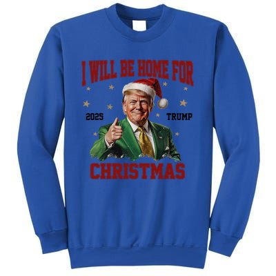 Trump 2024 I Will Be Home For Christmas Funny Santa Trump Cute Gift Sweatshirt