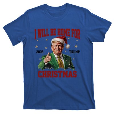 Trump 2024 I Will Be Home For Christmas Funny Santa Trump Cute Gift T-Shirt