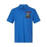 Trump 2024 I Will Be Home For Christmas Funny Santa Trump Cute Gift Softstyle Adult Sport Polo