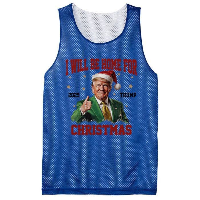 Trump 2024 I Will Be Home For Christmas Funny Santa Trump Cute Gift Mesh Reversible Basketball Jersey Tank