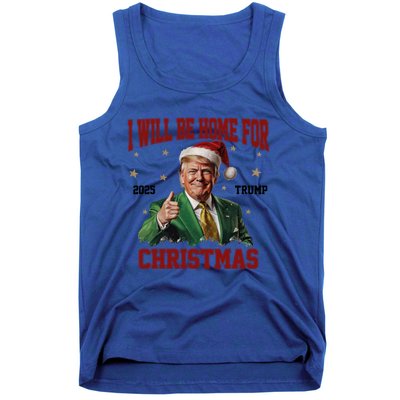 Trump 2024 I Will Be Home For Christmas Funny Santa Trump Cute Gift Tank Top