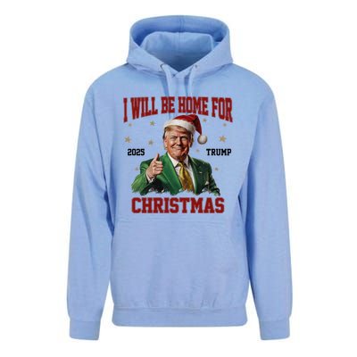 Trump 2024 I Will Be Home For Christmas Funny Santa Trump Cute Gift Unisex Surf Hoodie