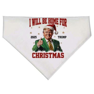 Trump 2024 I Will Be Home For Christmas Funny Santa Trump Cute Gift USA-Made Doggie Bandana