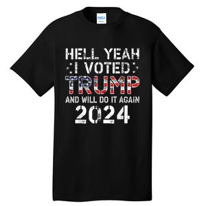 Trump 2024 I Voted Trump Flag Tee Maga Usa Flag Trump 2024 Tall T-Shirt