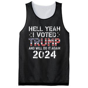 Trump 2024 I Voted Trump Flag Tee Maga Usa Flag Trump 2024 Mesh Reversible Basketball Jersey Tank