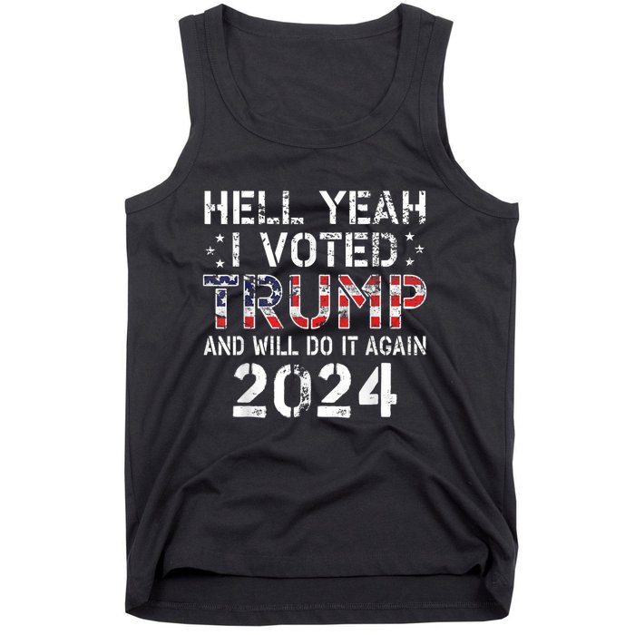 Trump 2024 I Voted Trump Flag Tee Maga Usa Flag Trump 2024 Tank Top