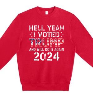 Trump 2024 I Voted Trump Flag Tee Maga Usa Flag Trump 2024 Premium Crewneck Sweatshirt