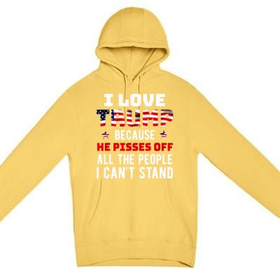 Trump 2024 I Love Trump Because He Pisses Off The People I CanT Stand Premium Pullover Hoodie