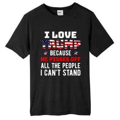 Trump 2024 I Love Trump Because He Pisses Off The People I CanT Stand Tall Fusion ChromaSoft Performance T-Shirt