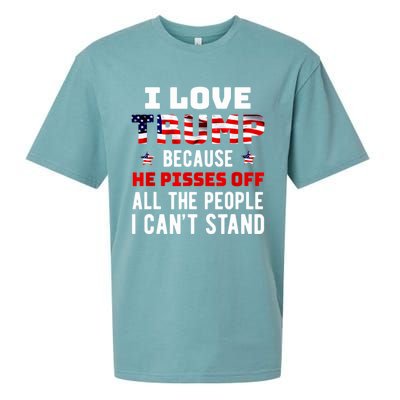 Trump 2024 I Love Trump Because He Pisses Off The People I CanT Stand Sueded Cloud Jersey T-Shirt