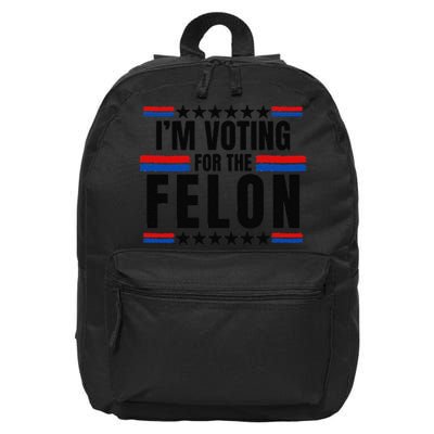 Trump 2024 Im Voting For The Felon Felon 2024 16 in Basic Backpack