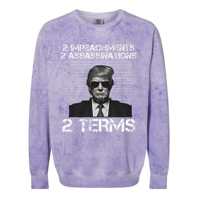 Trump 2 Impeachments 2 Assassinations 2 Terms Colorblast Crewneck Sweatshirt