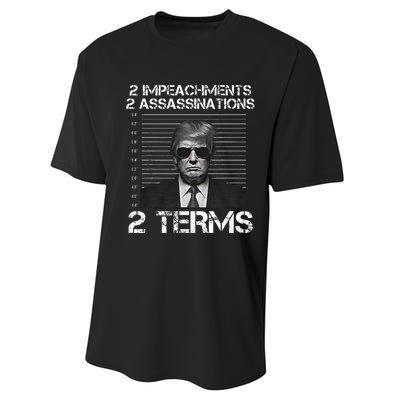 Trump 2 Impeachments 2 Assassinations 2 Terms Performance Sprint T-Shirt