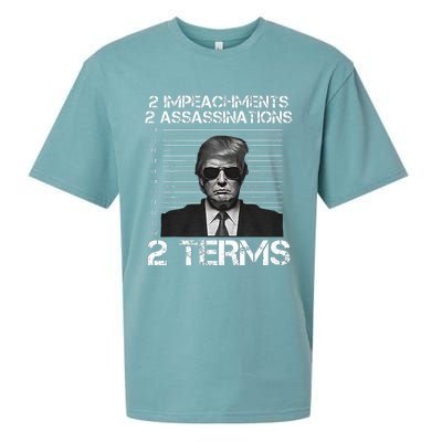 Trump 2 Impeachments 2 Assassinations 2 Terms Sueded Cloud Jersey T-Shirt