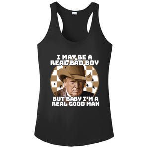 Trump 2024 I May Be A Real Bad Boy But Baby I’M A Real Good Man Ladies PosiCharge Competitor Racerback Tank