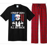 Trump 2024 Ill Be Back American Flag 4th Of July Pajama Set