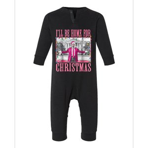 Trump 2024 ILl Be Home For Christmas Santa Trump 2024 Infant Fleece One Piece