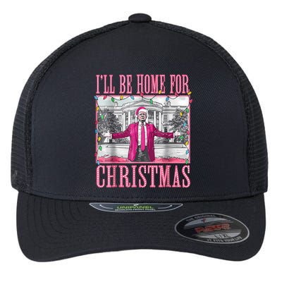 Trump 2024 ILl Be Home For Christmas Santa Trump 2024 Flexfit Unipanel Trucker Cap