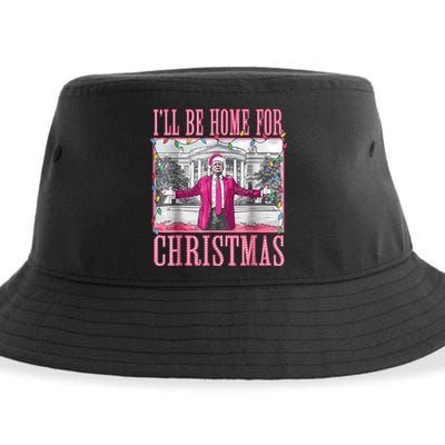 Trump 2024 ILl Be Home For Christmas Santa Trump 2024 Sustainable Bucket Hat