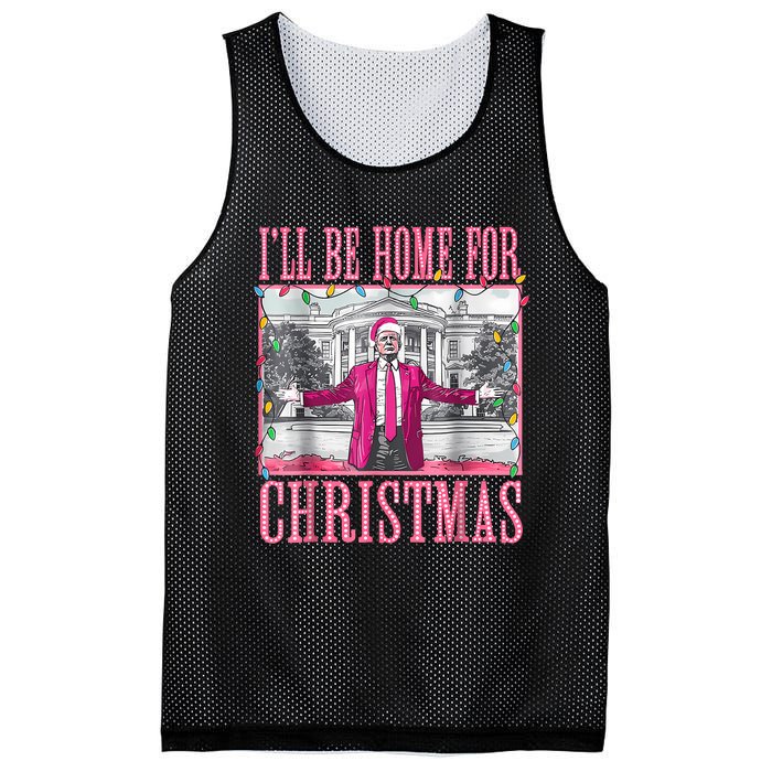 Trump 2024 ILl Be Home For Christmas Santa Trump 2024 Mesh Reversible Basketball Jersey Tank