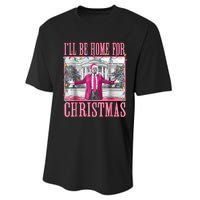 Trump 2024 ILl Be Home For Christmas Santa Trump 2024 Performance Sprint T-Shirt