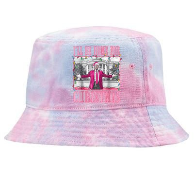 Trump 2024 ILl Be Home For Christmas Santa Trump 2024 Tie-Dyed Bucket Hat