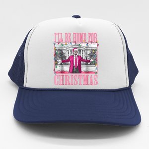 Trump 2024 ILl Be Home For Christmas Santa Trump 2024 Trucker Hat