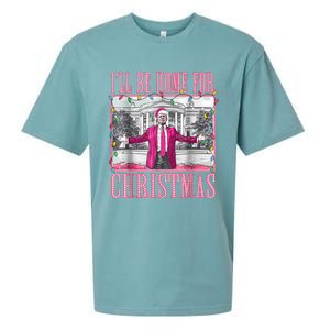 Trump 2024 ILl Be Home For Christmas Santa Trump 2024 Sueded Cloud Jersey T-Shirt