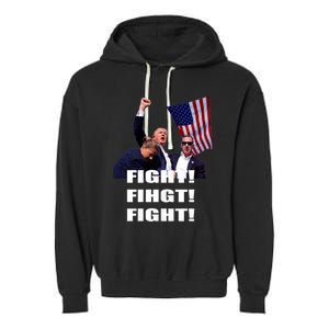 Trump 2024 I Fully Endorse President Trump Fight Fight Fight Garment-Dyed Fleece Hoodie