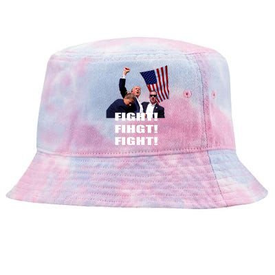 Trump 2024 I Fully Endorse President Trump Fight Fight Fight Tie-Dyed Bucket Hat