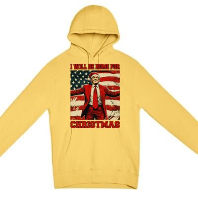 Trump 2024 ILl Be Home For Christmas Funny Trump Christmas Premium Pullover Hoodie