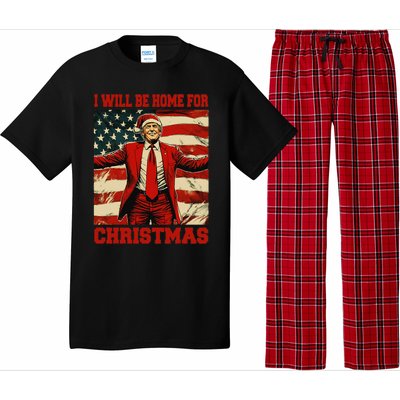 Trump 2024 ILl Be Home For Christmas Funny Trump Christmas Pajama Set