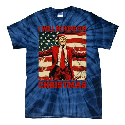 Trump 2024 ILl Be Home For Christmas Funny Trump Christmas Tie-Dye T-Shirt