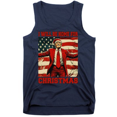 Trump 2024 ILl Be Home For Christmas Funny Trump Christmas Tank Top