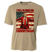 Trump 2024 ILl Be Home For Christmas Funny Trump Christmas Cooling Performance Crew T-Shirt