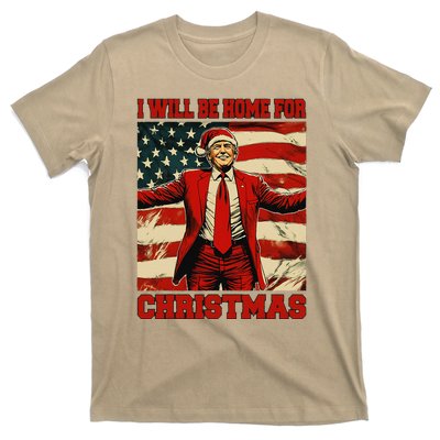 Trump 2024 ILl Be Home For Christmas Funny Trump Christmas T-Shirt