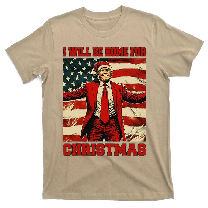 Trump 2024 ILl Be Home For Christmas Funny Trump Christmas T-Shirt