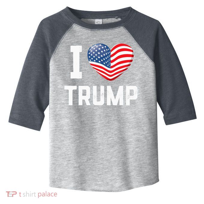 Trump 2024 I Love Trump America Heart Usa Love Donald Trump Toddler Fine Jersey T-Shirt