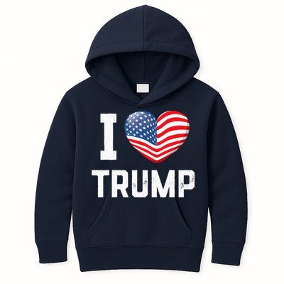 Trump 2024 I Love Trump America Heart Usa Love Donald Trump Kids Hoodie