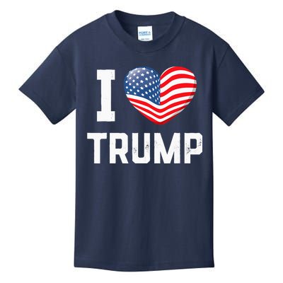 Trump 2024 I Love Trump America Heart Usa Love Donald Trump Kids T-Shirt