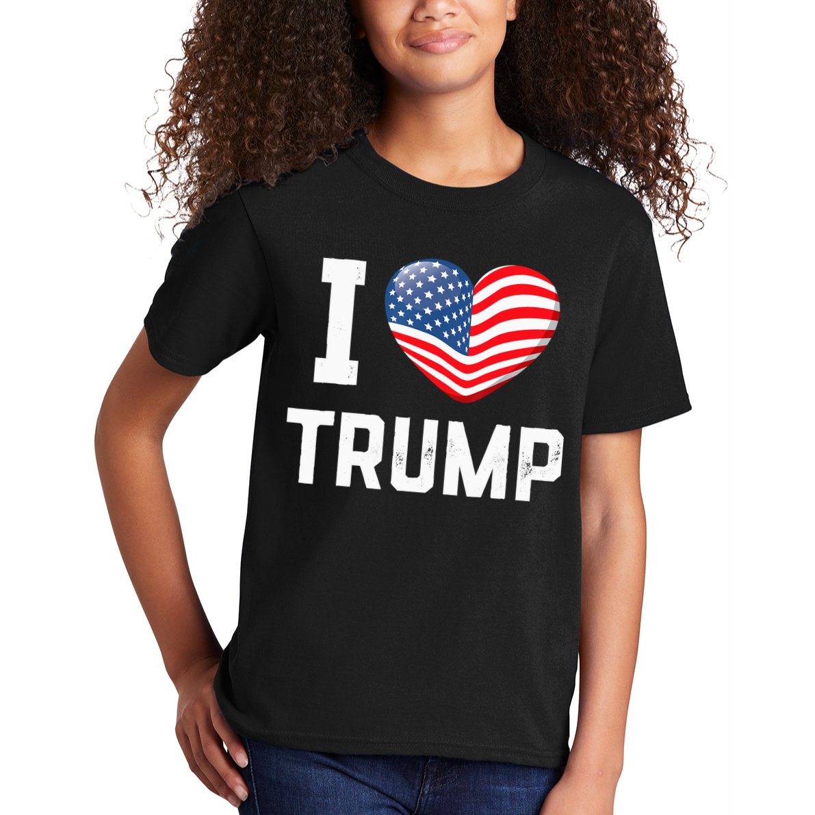 Trump 2024 I Love Trump America Heart Usa Love Donald Trump Kids T-Shirt
